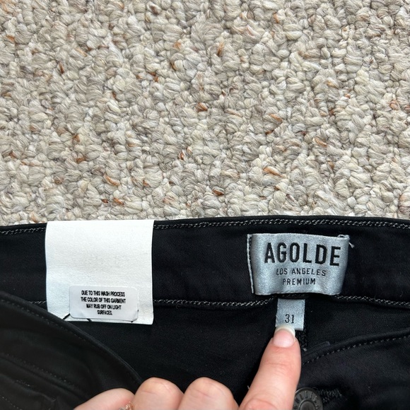AGOLDE Jeans NWT Sophie High Rise Skinny Womens 31 Black Luxe Denim Stretch - Picture 6 of 12